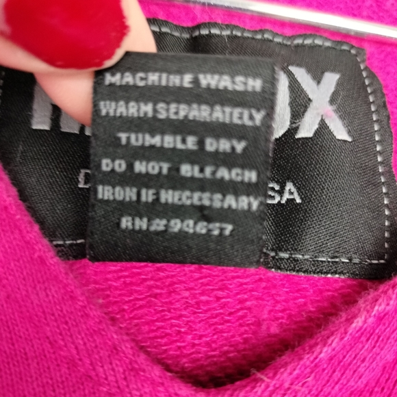 Red Fox Dip Dyed Distressed Barbiecore Only God Can Judge Me Graphic Hoodie Sz.M - Picture 6 of 7